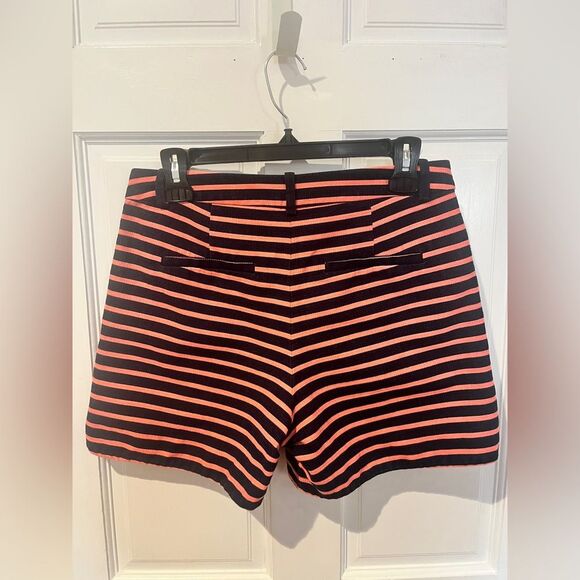 J. Crew Dolphin Hem Striped Shorts Womens Navy Peachy Pink Size 4 - Picture 7 of 7